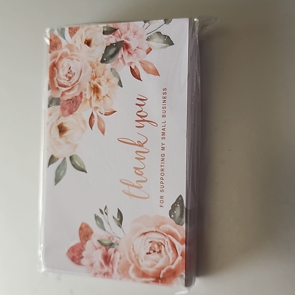 Thank You For Your Purchase BLUE FLOWER BUSINESS CARDS 50 COUNT